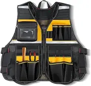 [Generic] Tool Vest - Comfort Tool Organizer Vest | Adjustable Tool Work Vest | Tool Construction Vest | Tool Belt Work Vest | Tool Electrician Vest and Construction Tool Carrier Vest for Construction