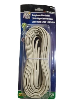 Monster Just Hook it up 50 ft. 140549-00 Modular Telephone Line Cable