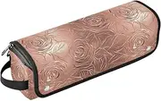 [sanluoli] Hair Tool Travel Bag for Women and Heat Resistant Mat Heating Tools Travel Bag Organizer for Flat Irons, Straighteners, Curling Irons, Rose Golden Rose, Rose Golden rose, 1 size