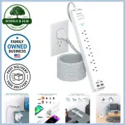 10 ft Power Strip Surge Protector Extension Cord with 6 Outlets 4 USB C