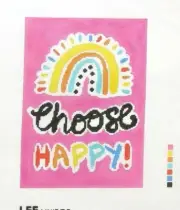 LEE Choose Happy Colorful Sign Handpainted Needlepoint Canvas