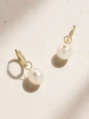 [Mateo] Mateo - Convertible 14-karat Gold, Pearl And Diamond Earrings - White - One size One size White