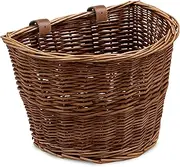 Prosource Wicker Bike Basket Front Cargo for Women and Men, Fits Most Bikes, Beach Cruiser, Stationary Bike, Ebike, Road Bike, Light Brown