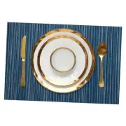 Placemats Set of 6 Vinyl Washable Place Mats for Dining Table 6pcs Blue