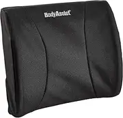 Bodyassist Deluxe Lower Back Lumbar Cushion, Adjustable Strap, Washable Cover, Black