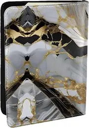 [GaxfjRu] Luxury Marble Pattern Print Leather Passport Holder Covers Case, Waterproof Travel Wallet Passport Holder for Women Men, Black, One Size