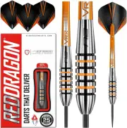 RED DRAGON Amberjack 23g, 25g or 27g Tungsten Darts Set with Flights and Stems
