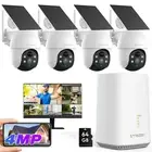 4MP Wireless Security Camera System Solar Battery Powered Home Outdoor PTZ 64G