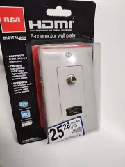 RCA HDMI F Connector White Wall Plate DH202F New Sealed