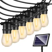 Solar String Lights Outdoor Waterproof,48Ft Solar Patio Lights with Shatterproof