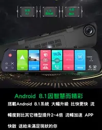 在飛比找Yahoo!奇摩拍賣優惠-~現貨~12吋1080P 流媒體電子後視鏡 4G車聯網 附3