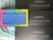 Pwnage Ultra Custom Mechanical Keyboard- Red and Blue Top Covers & Blue Keycaps