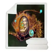 Steampunk Anglerfish Submarine Violet Eyed Girl Throw Blanket