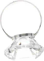 [COSMEVIVI] Large Crystal Ring Wedding Anniversary Party Supplies Glass Engagement Ring Prop Faux Wedding Decor Ring