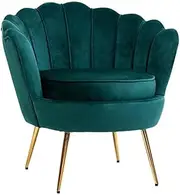 Artiss Armchair Velvet Green Arm Recliner Lounge Dining Chairs Sofa Nursing Occasional Reading Seating Armchairs Home Living Room Bedroom Furniture, with 7cm Thick Padding Seat