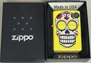 ZIPPO 2015 DAY OF THE DEAD YELLOW MATTE LIGHTER SEALED IN BOX 501S
