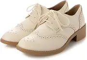 Liberty Doll(リバティー ドール) Lace-up Shoes, Wing Tip, Manish Oxford, 1.6 inches (4 cm) Heels, White, Polyurethane, 23.0 cm