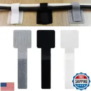 60 Pack Hook and Loop Cable Ties, Adhesive Cable Clips, Cord Organizer for Ap