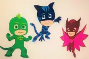 Handmade PJMASKS cartoon kids embossed wall deco (Catboy, Owlette and Gekko)