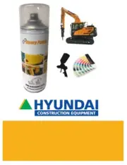 Hyundai Yellow Digger Excavator Paint High Endurance Enamel Paint 400ml Aerosol