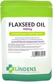 Lindens Flaxseed Oil 1000mg 2-PACK 180 Capsules Omega 3 6 9 Flax Linseed