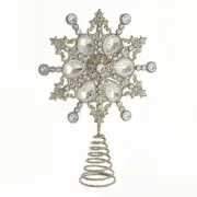 Kurt Adler 12-Inch Champagne and Silver Glitter Moravian Star Treetop