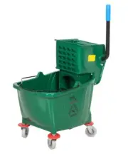 26 QT Green Space Saving Combo Mop Bucket and Side Press Wringer Lavex
