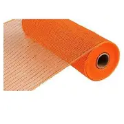 10 inch x 10 Yards (30 feet) Deco Poly Mesh Ribbon (Orange, Copper Foil)