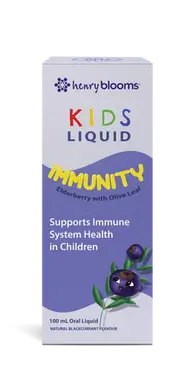 Henry Blooms Kids Liquid Immunity Elderberry With Olive Leaf 100ml