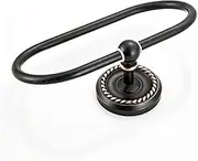 COHEALI Retro Black Oval Towel Ring Wall Mounted Towel Holder for Bathroom Kitchen Space Saving Design Elegant Modern Towel Rack for Hotels Stylish Storage