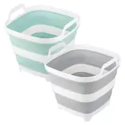 2 Pack Collapsible Ice Bucket With 2.77 Gal / 10.5l Each Foldable Bottle Drink C
