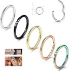 5pcs 18G Steel HINGED Segment Nose Ring Septum Clicker Daith Earring Piercing