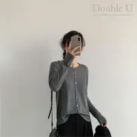 在飛比找蝦皮購物優惠-【double U現貨】簡約針織外套🌻針織外套 針織上衣 薄