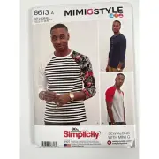 8613 Simplicity Sew Pattern Mimi G Learn Men Knit Top with Variations Size XS-XL