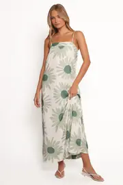 [PUP8] Wilson Maxi Dress - Green Floral XS Green