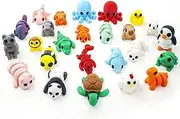 25PCS 3D Printed Animals - Mini Animal Figurines Set, Tiny Movable Pet Figures, Stress - Relief Sensory Toy, Ideal for Kids, Collectors, and Desk Decor (Set F)