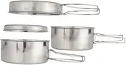 WOONEKY 1 Set Stainless Steel Pot Cover Handle Outdoors Pots Kits Camper Supplies Lightweight Cooking Essential Camping Cookware Kit Handled Outdoor Pan Camping Cookware Stainless Steel