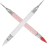 MOTHNUR 2pcs Nail Art Crayons Rhinestone Pen Hotfix Rhinestones Applicator Nail Supplies Silicone Pen for Nails Nail Dotting Pen Tungsten Steel Tile Marking Pen Silicone Nail Tools