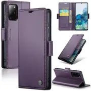 CaseMe Samsung Galaxy S20+ Plus 4G 5G Folio Wallet Case Cover Side Closure G985 G986 [Purple]