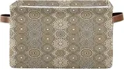 Vintage Mosaic Gold Closet Storage Basket, Decorative Rectangle Nursery Room Organizer Storage