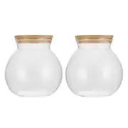 2PK Lemon & Lime 1.6L Camden Drink/Water Glass Round Jar Storage w/ Bamboo Lid