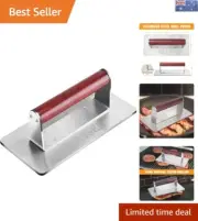 9" Non-Stick Burger Press with Wood Handle - Perfect for Grilling Steak & Bacon