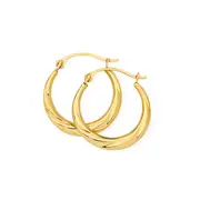 9ct Gold Twist Creole Hoop Earrings