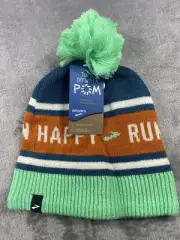 Brooks Run Happy Heritage Pom Beanie NWT OSFA Multicolor
