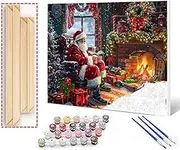Aihonmin Paint by Numbers Kits for Adult Paint by Numbers Kits Christmas Decoration Painting Kits Christmas Grandpa on Canvas Drawing Paintwork Unique Gift Art Crafts for Home DIY Framed 16x20 Inch