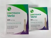 OneTouch Verio Test Strips 150ct 2 Boxes Exp: 3/25 & 1/26 See Pics Free Shipping