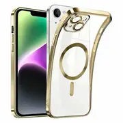 For Apple iPhone 14 Plus MagSafe Magnetic Case with HaloLock Shockproof Military Grade Protection Scratch Resistant Back Protective Cover (Gold)