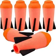 Ruibytree 6 Pack Mega Missile Refill with Carrying Strap - Toy Rocket Launcher Ammo for Nerf N-Strike Elite Series （Orange）