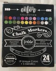 Loddie Doddie Liquid Chalk Markers (24-Pack) - Dust-Free Erasable Pens for Wi...