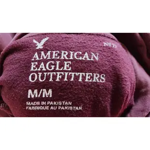 AE 美國老鷹 AMERICAN EAGLE 帽T  超柔軟厚款深咖啡色 二手 男  M